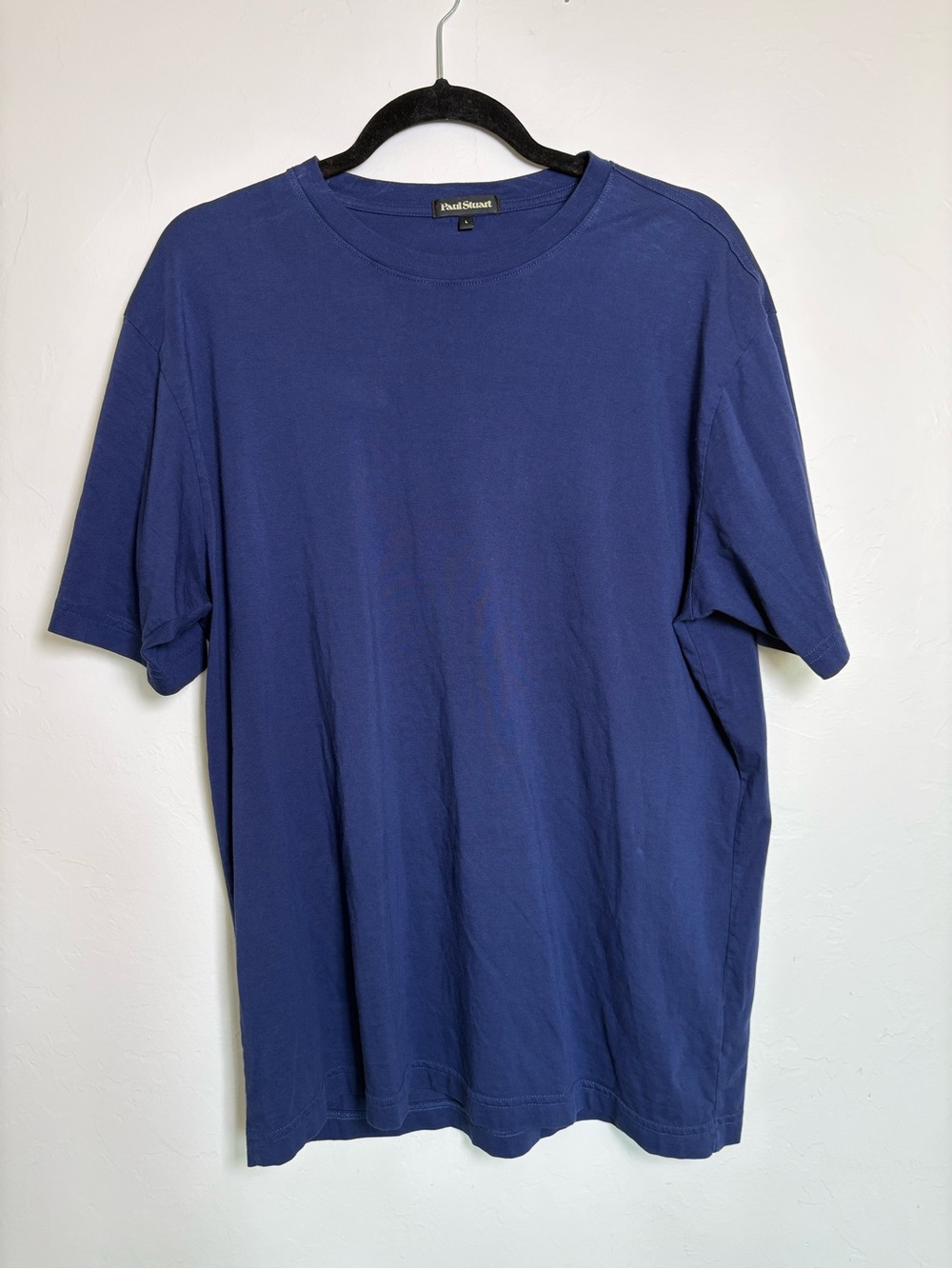 Paul Stuart 100% Pima Cotton Crewneck T-Shirt Men's L Navy Blue